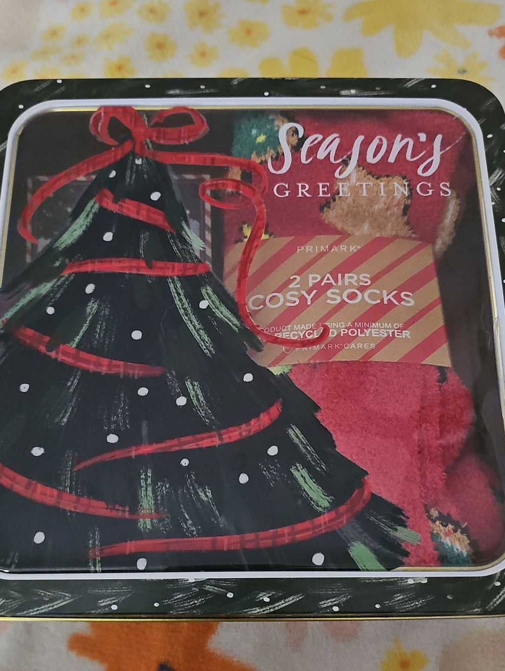 Primark Red and Black Festive Socks Tin Set